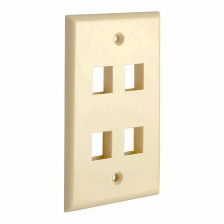 CMPLE Keystone Jack Wall Plate With Four Holes Standard Keystones - Ivory 634-N